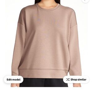 Scoop Women's Scubaknit Cropped Sweatshirt, size large, color mushroom.